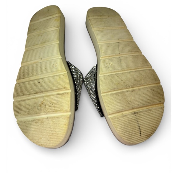 MADDEN GIRL Rhinestone Black Slide Sandals 8.5 - Picture 5 of 6